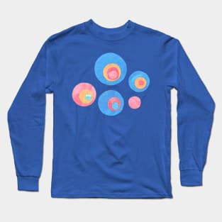 CONCENTRIC CIRCLES WATERCOLOR LAYERD CUTOUTS Long Sleeve T-Shirt